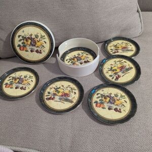 6 Melamine Coasters in Case from Thailand